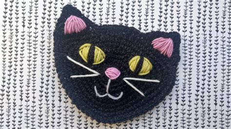 Cat face crochet applique free pattern Craft Fix