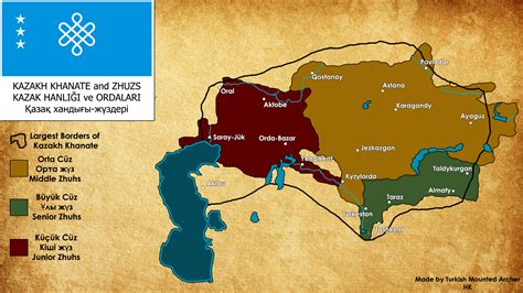 Kazakh Khanate and Zhuhs Map by TurkishMountedArcher on DeviantArt