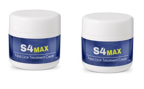 2 x S4 MAX Pubic Lice Treatment Cream Crabs Head Lice Scabes Mite 50ml ...