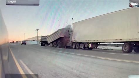 Semi-truck crashes into dump truck in Lehi: video