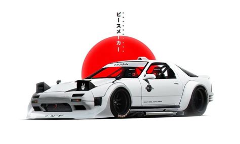 HD wallpaper: JDM, car, simple background, Mazda RX-7, render, white ...