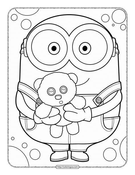 Minion Bob Coloring Page for Kids