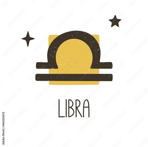 Vecteur Stock Cute libra zodiac sign. Two-color caption astrology ...