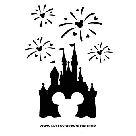 Mickey Mouse Castle SVG & PNG Free Download - Free SVG Download ...