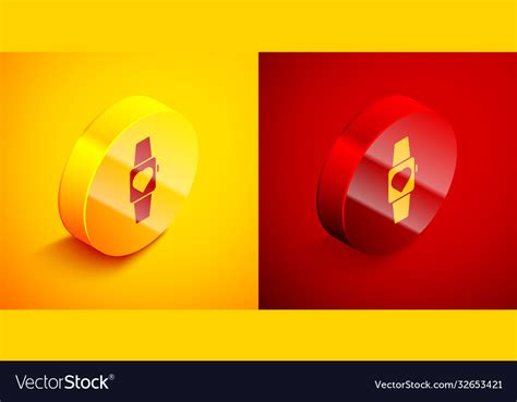 Isometric smartwatch icon isolated on orange and Vector Image