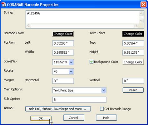 How to Insert a CODABAR Barcode into PDF Page