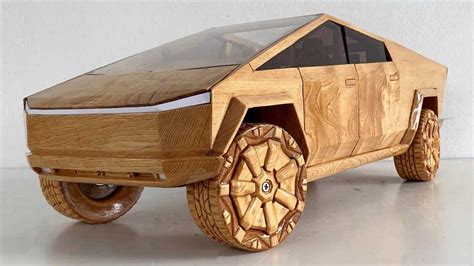 Watch Wooden Tesla Cybertruck Toy Materialize Before Your Eyes