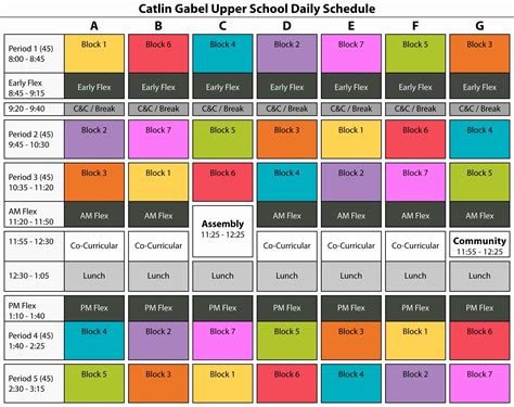 50 Sample High School Class Schedule