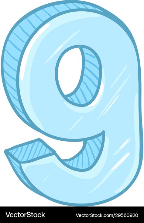 Cartoon - number nine the figure 9 Royalty Free Vector Image