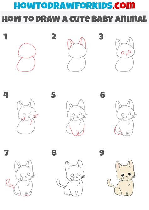 How to Draw a Cute Baby Animal - Easy Drawing Tutorial For Kids