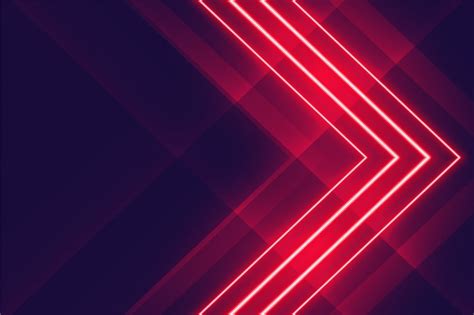 Free Vector | Red neon glowing lights arrow style background