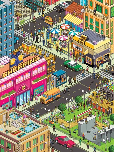 https://www.behance.net/gallery/730592/Pixel-Art | Pixel city, Pixel ...