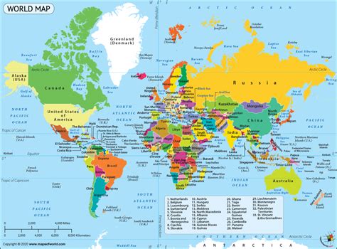 World Map Of Countries And Continents - Ricky Christal