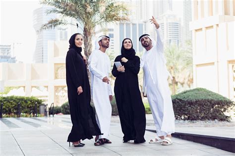 Uae Nations In Traditional Dress Dubai United Arab Emirates Stock Photo ...