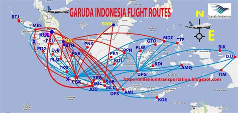 international flights: Garuda Indonesia route map