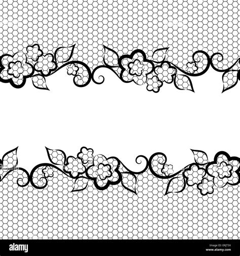 black lace on white background. Vector seamless background Stock Vector ...