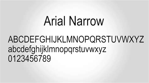 Arial Narrow