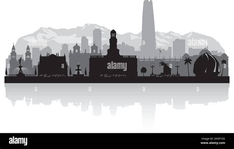 Santiago Chile city skyline vector silhouette illustration Stock Vector ...