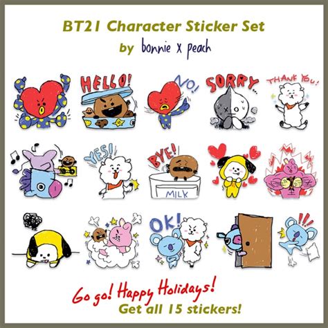 BT21 Character Sticker Set | Shopee Philippines