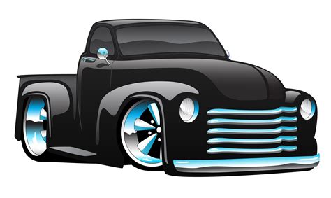 Hot Rod Pickup Truck Cartoon Vector Illustration 372852 Vector Art at ...