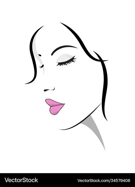 Beautiful woman face logo Royalty Free Vector Image