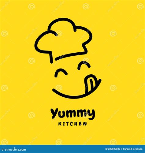 Yummy Face Chef Character Logo Design Stock Vector - Illustration of ...