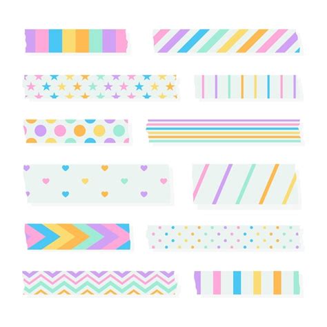 Free Vector | Flat design washi tape collection