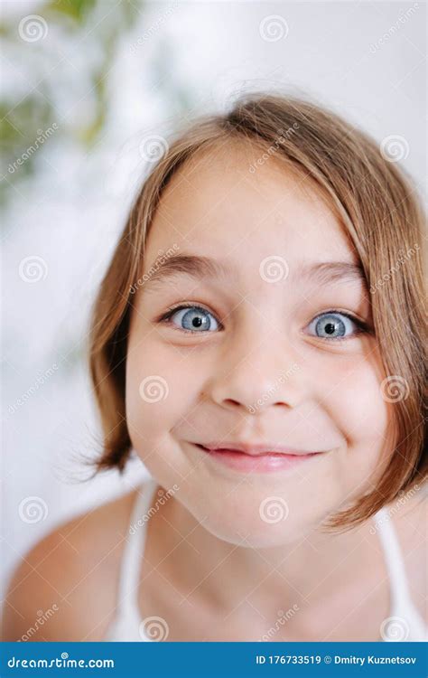 Close Up Photo of a Little Girl Making Funny Face Stock Image - Image ...