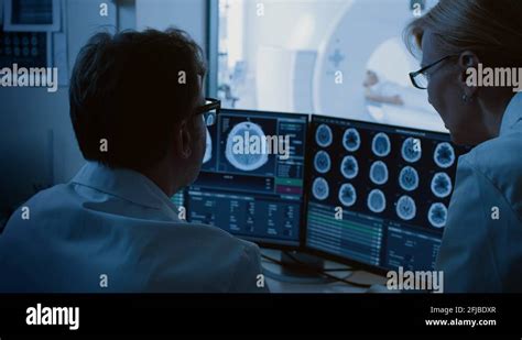 In Medical Laboratory Patient Undergoes MRI or CT Scan Procedure in ...