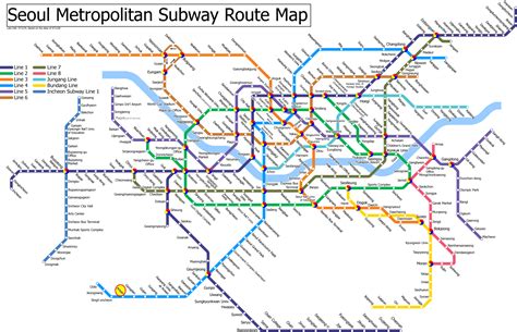 Seoul Subway Map, Seoul Tube Map, Seoul Underground Map, Seoul Metro Map