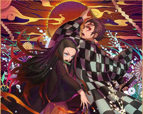 Demon Slayer Kimetsu No Yaiba Art Nezuko x Tanjiro Wallpaper, HD Anime ...