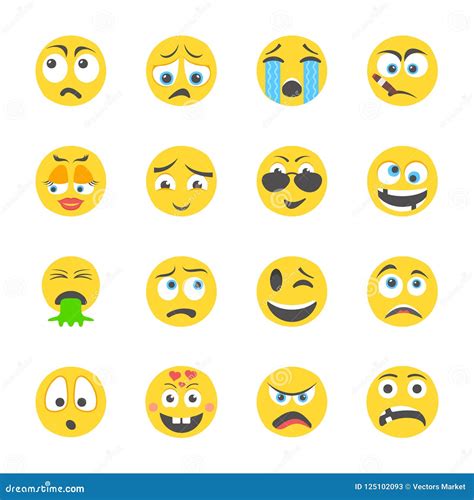 Feelings emojis icons stock illustration. Illustration of mood - 125102093