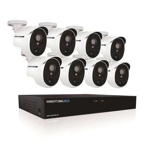 NIGHT OWL Digital Wired Outdoor 8-Pack Security Camera Kit with Night ...