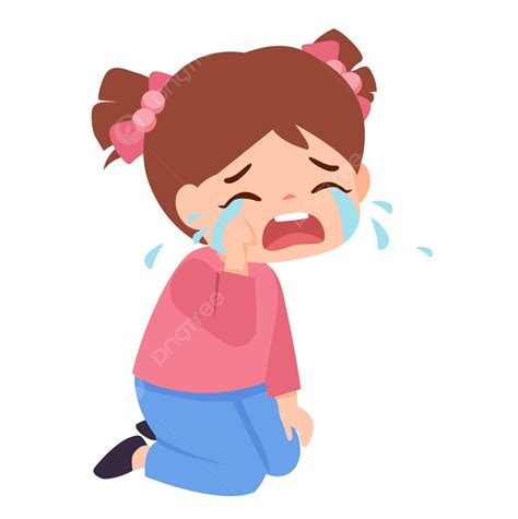 Crying Child Clipart Vector, Child Little Girl Crying And Quarreling ...