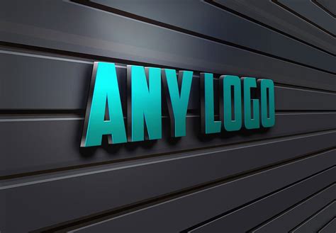 Free Wall 3D Logo Mockup | Mockuptree