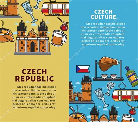 Czech Republic Culture Commercial Travel Agency Vertical Banners Set ...