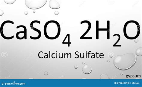 Calcium Sulfate Formula On Waterdrop Background Stock Image ...