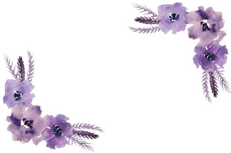 Purple Flower Border Clip Art