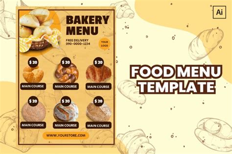 Bakery Menu Design Template | Creative Market