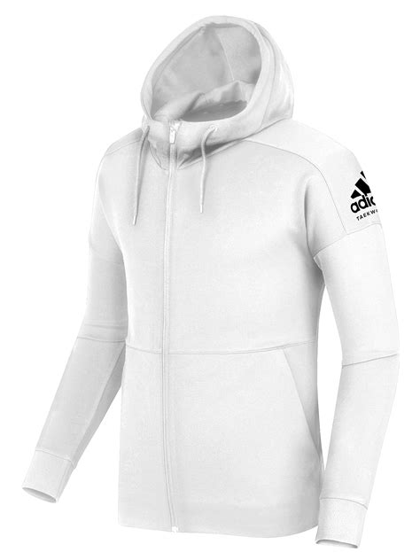 adidas Taekwondo Full Zipped Hooded Fleece Lined Sweatshirt Jacket ...