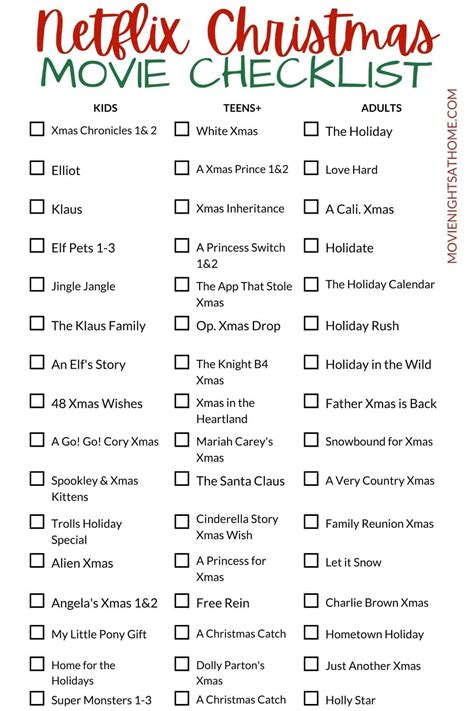 Best Christmas Movies on Netflix 2024 (Printable Checklist)