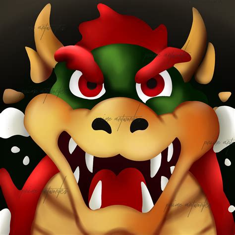 Bowser Painting Mario 64 50X50 CM Canvas Print | Etsy