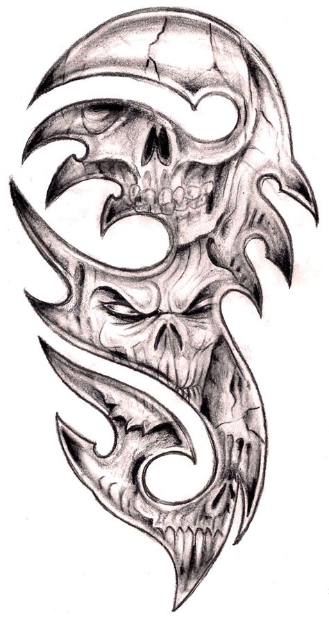 Tribal Skull Drawing at GetDrawings | Free download