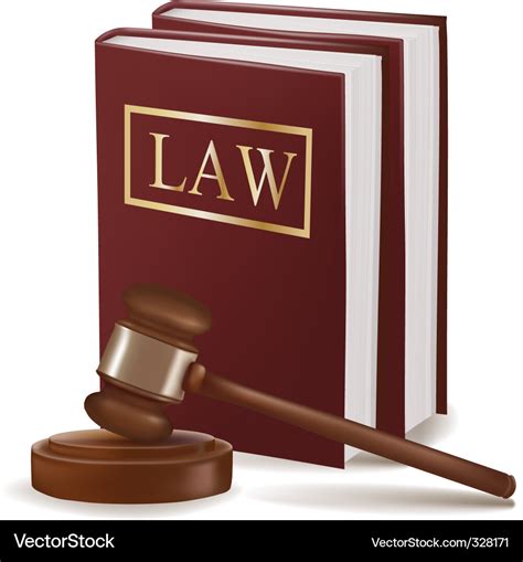 Judge gavel and law books Royalty Free Vector Image