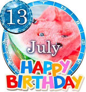 Birthday Horoscope July 13th Cancer, Persanal Horoscope for Birthdate July