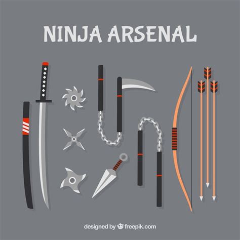 Free Vector | Ninja weapons collection