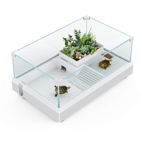 Buy Glass Turtle Tank Aquarium, SILICAR Turtle Habitat Terrarium with ...