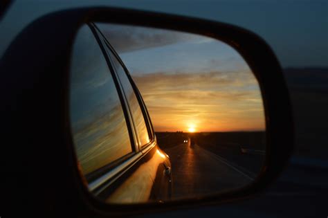 Rear vision mirror sunset - Liz Larroquette