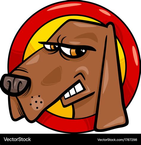 Bad dog sign cartoon Royalty Free Vector Image