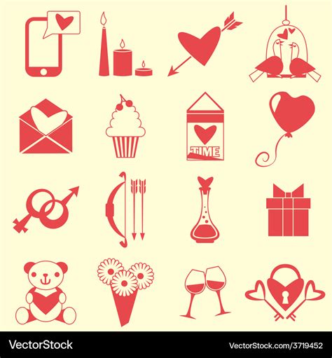 Love symbols set Royalty Free Vector Image - VectorStock